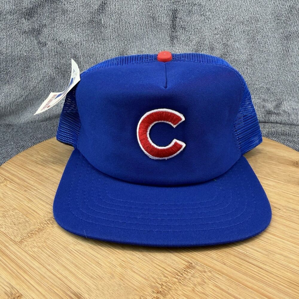 Chicago Cubs Vtg Hat Cap Snap Back Mens Large Blue MLB New Era 80s 90s